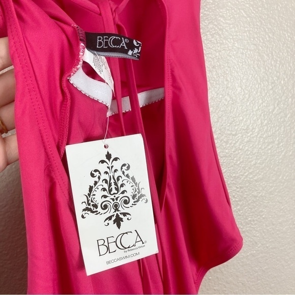 BECCA Asymmetrical Tie Back One-Piece Swimsuit - Picture 5 of 9